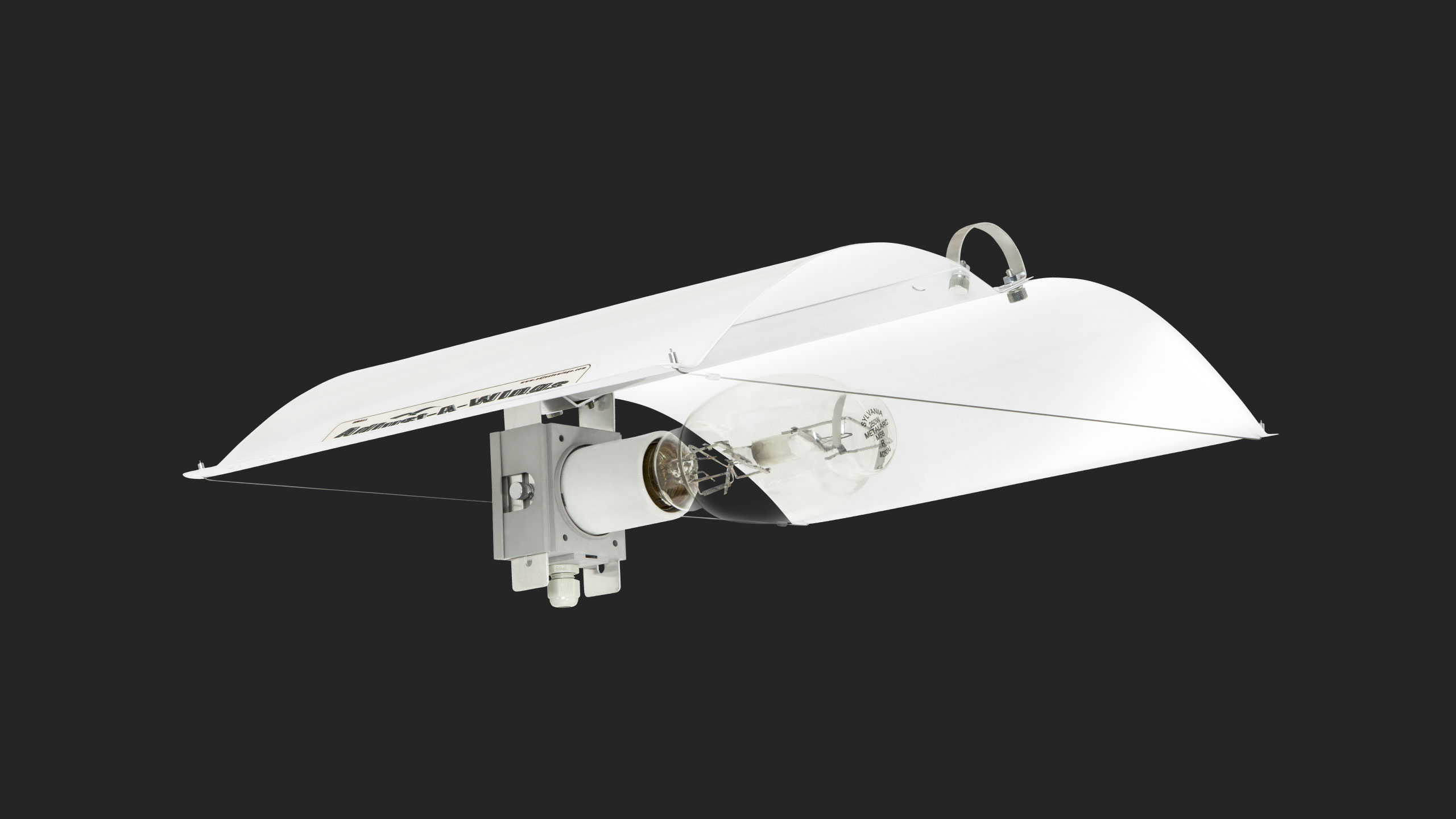 Adjust-A-Wing white Defender small mit Fassung & Spreader Grow Reflektor NDL MH 